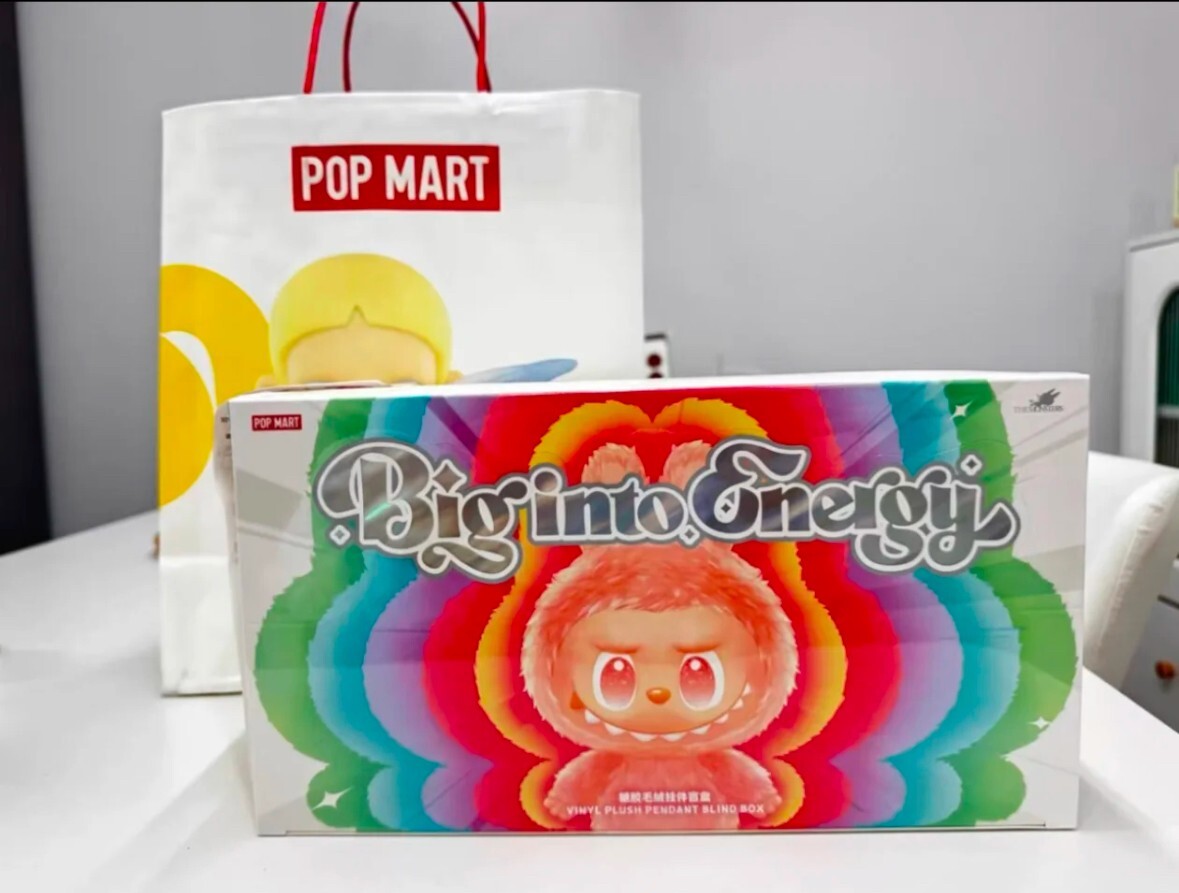POP MART Vinyl Plush Pendant Bling Box本体 Labubu Biginto Energy Series Vinyl Plush Pendant Blind Box