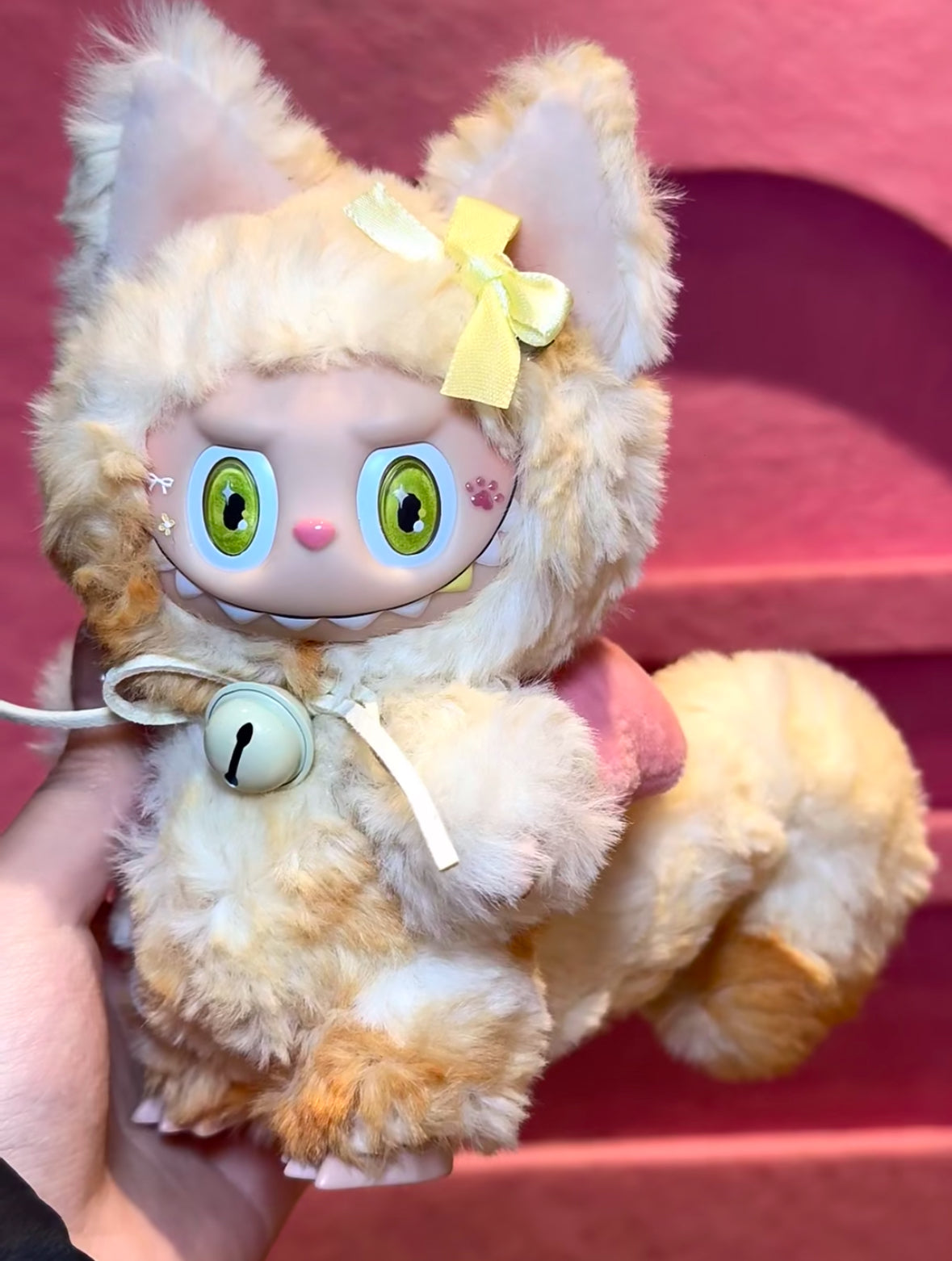 Labubu Doll Curly Blonde Kitten Customized Labubu