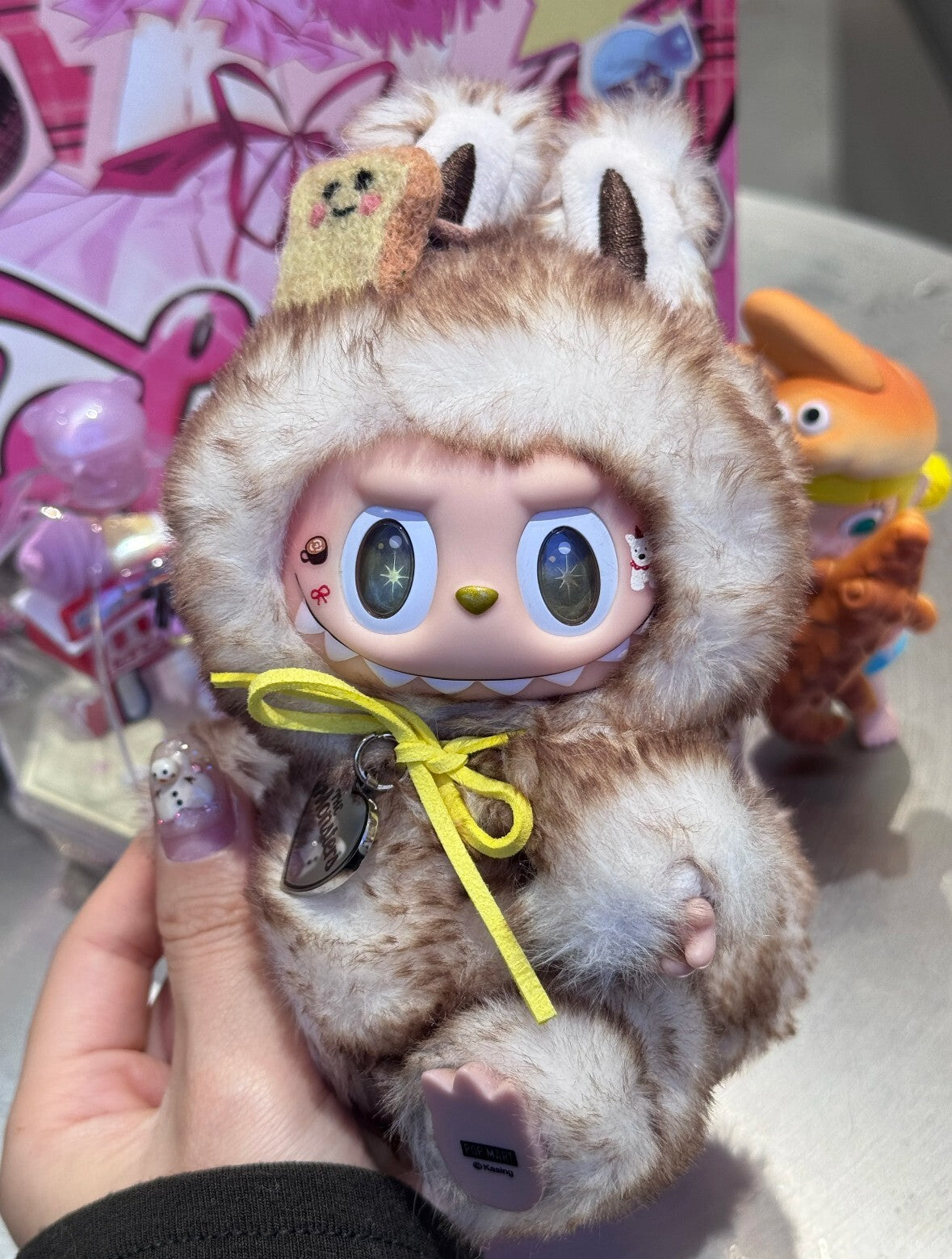 Labubu Doll Roasted Toast Sitting Customized Doll
