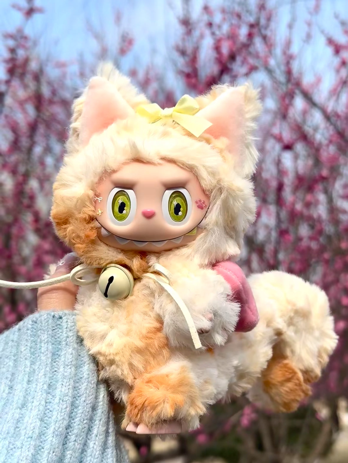 Labubu Doll Curly Blonde Kitten Customized Labubu